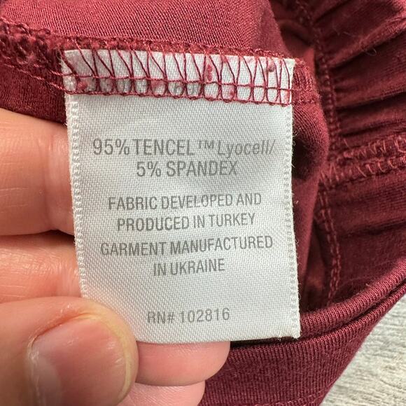 Garnet Hill Button Detail Knit Wrap Skirt Burgundy Red Small - Picture 4 of 9